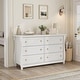 preview thumbnail 4 of 26, Modern Wood Dresser with Golden Ring Handles, Antique White Storage Organizer for Living Room Entryway