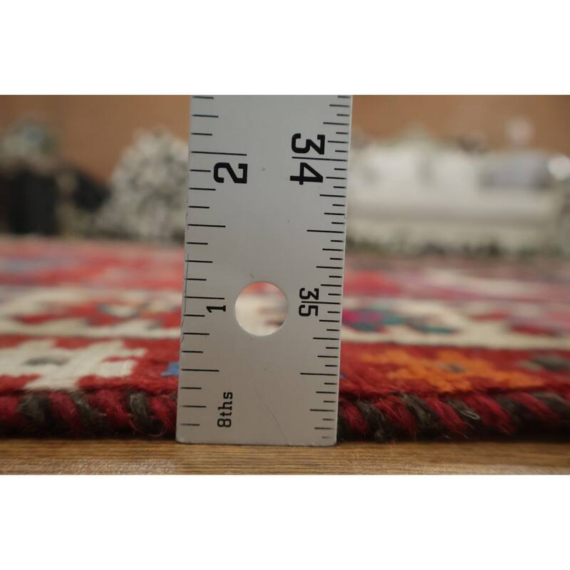 Hand Knotted Oriental 100% Wool Carpet Traditional Tribal Red Bakhtiari Area Rug - 9' 1'' X 4' 10''