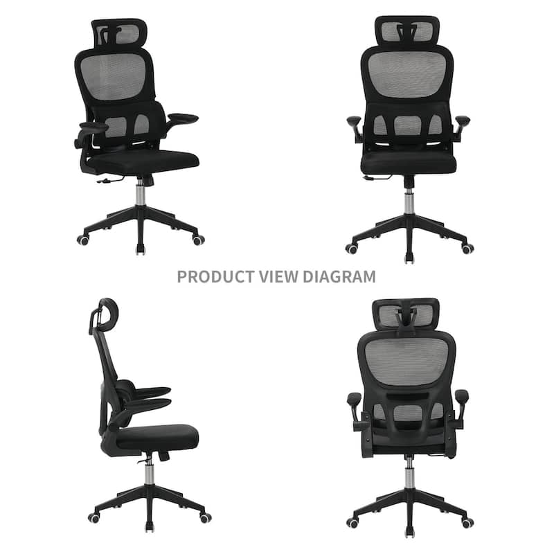 High Back Ergonomic Office Chair, Big and Tall Mesh Desk Chair, 3D Adjustable Headrest Office Chair