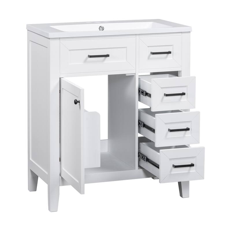 30" Bathroom Vanity with Sink Combo, Bathroom Cabinet with Drawers, Solid Frame and MDF Board