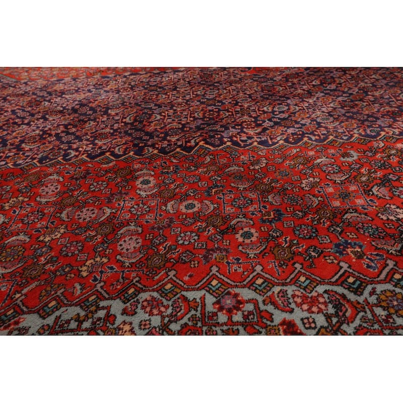 Hand Knotted Navy,Orange Persian Wool Traditional Oriental Area Rug - 10' x 13' 3''