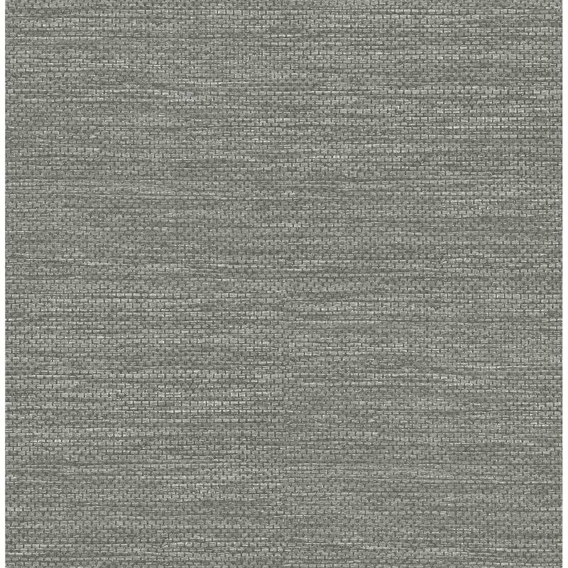 A-Street Prints Malin Grey Faux Grasscloth Wallpaper