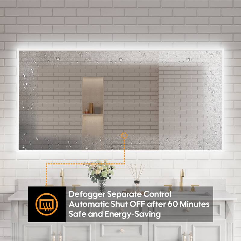 Modern Wall Mounted LED Bathroom Frontlit/Backlit Mirror With PMMA Diffuser