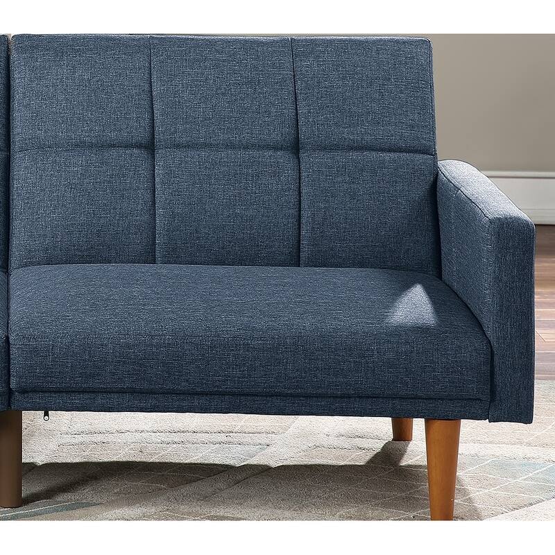 Adjustable Sofa Bed with Tufted Cushions, Convertible Couch with Storage