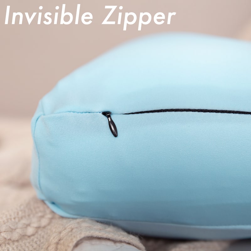 Premium Microbead Pillow, Anti-Aging, Silk like Cover, Sweet Baby Blue
