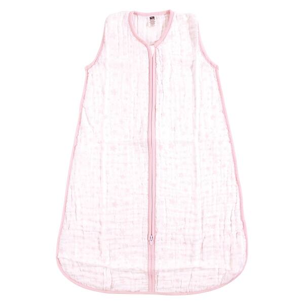 slide 1 of 1, Hudson Baby Infant Girl Muslin Cotton Sleeveless Wearable Sleeping Bag, Sack, Blanket, Pink Stars 0-6 Months - Pink Stars