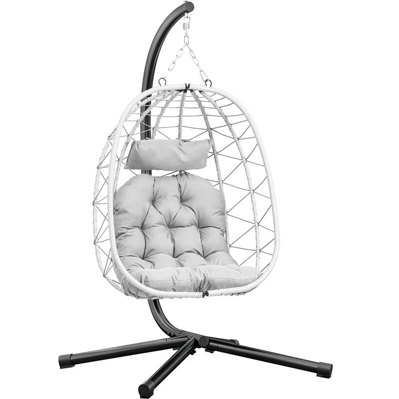 Swing Chair with Stand - White