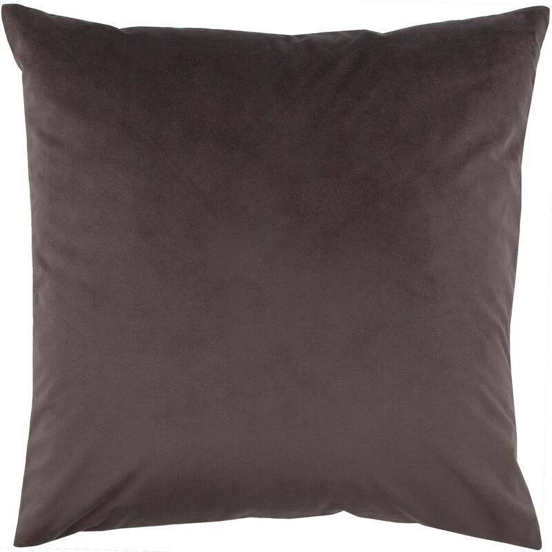 20" Gray Solid Velvet Square Throw Pillow