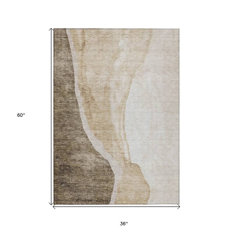 HomeRoots Abstract Transitional Rectangle Outdoor Rug