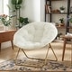 preview thumbnail 11 of 14, Faux Fur Folding Saucer Chair, Comfy Lounge Chairs for Bedroom Living Room Flexible Folding Seating
