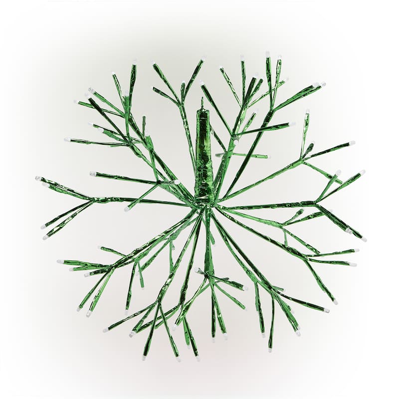 Alpine Corporation 16"H Indoor Holiday 3D Snowflake Hanging Ornament with LED Lights