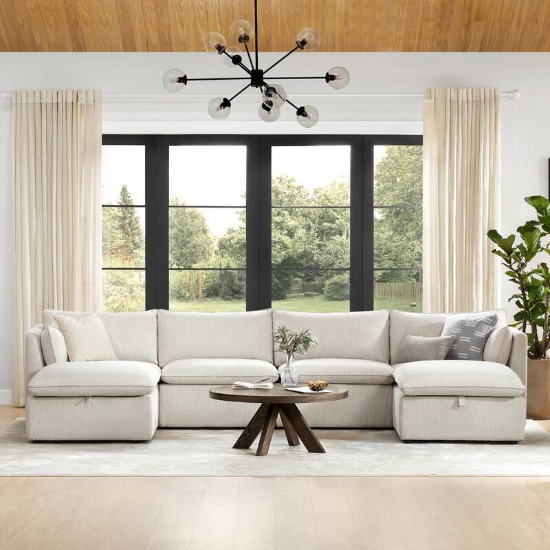 Cypress U-shape Sectional Couches Modular Sofa with Ottoman