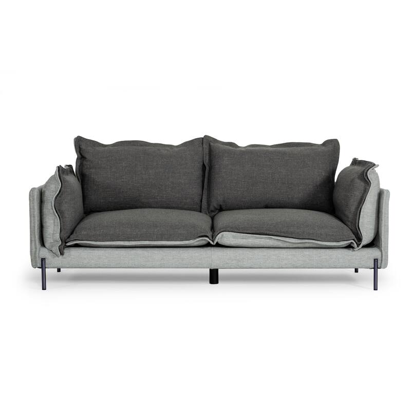 Divani Casa Mars Modern Grey & Dark Grey Fabric Sofa