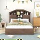 preview thumbnail 15 of 49, Wood Platform Bed Frame with 2 Drawers and 5 Storage Shelves