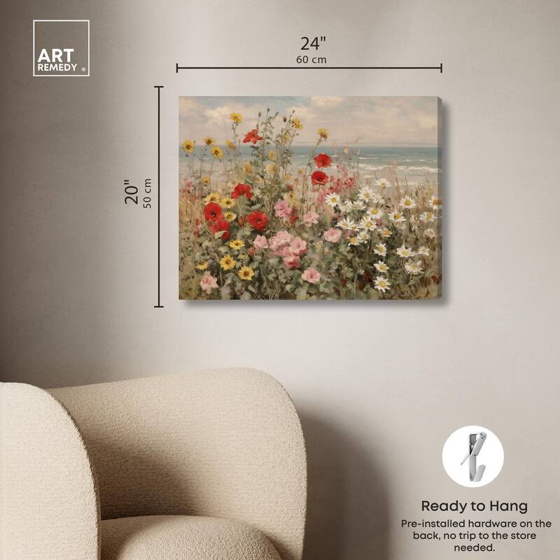 Misty Ocean Field II Canvas by Art Remedy, Gallery Wrapped