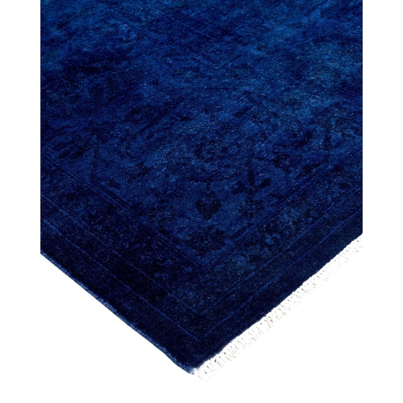 Fine Vibrance One-of-a-Kind Hand-Knotted Area Rug - Blue, 6' 1" x 9' 2" - 6' 1" x 9' 2"