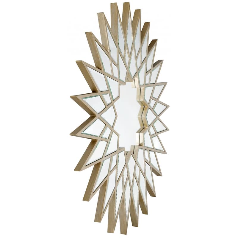 HomeRoots 34" Painted Sunburst Accent Mirror Wall Mounted With Metal Frame - 27.5