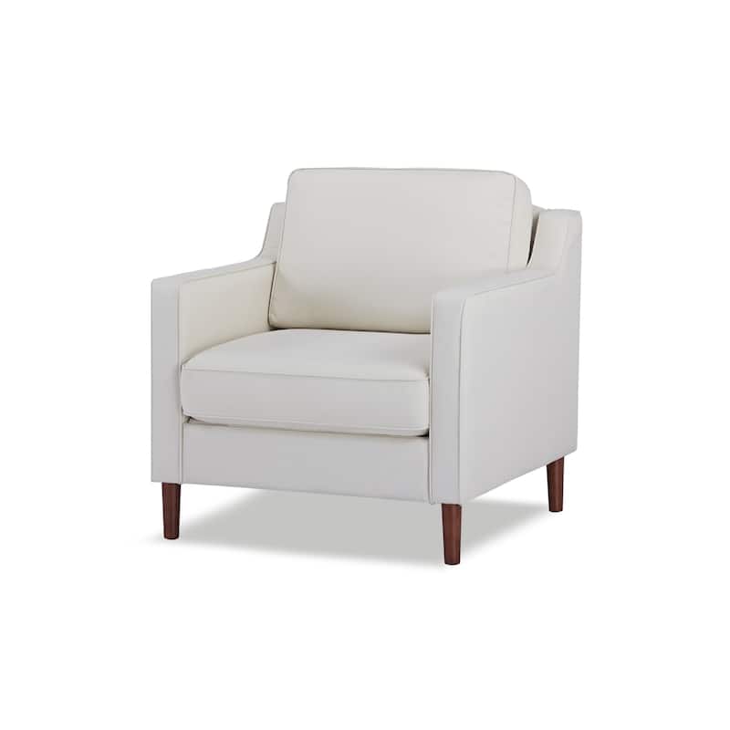 Artdeco Home - Sedona Modern Accent Chair, Faux Linen / Vegan Leather Armchair