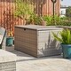 preview thumbnail 66 of 73, Glitzhome 140 Gallon Outdoor Patio Oversize Storage Bench Wicker Table Deck Box Grey