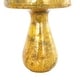 preview thumbnail 8 of 9, Gold, Green or Champagne Glass Handmade Glossy Weathered Mushroom Sculpture (Set of 2)