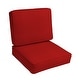 preview thumbnail 37 of 37, Sunbrella Indoor/ Outdoor Corded Chair Cushion Set - 22" x 22" x 4" Canvas Jockey Red