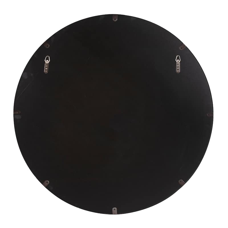 Allan Andrews Round Black Metal Framed Steele Wall Mirror