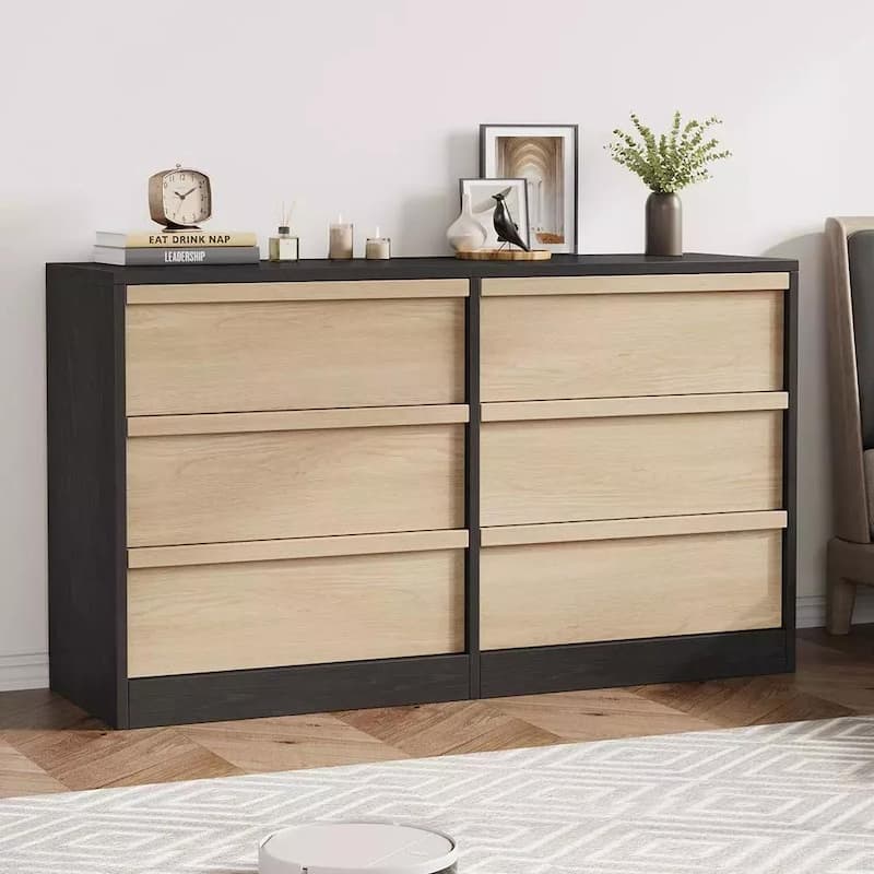 6/7/8 Drawer Dresser for Bedroom, Modern Wooden Chest of Drawers Dresser Organizer