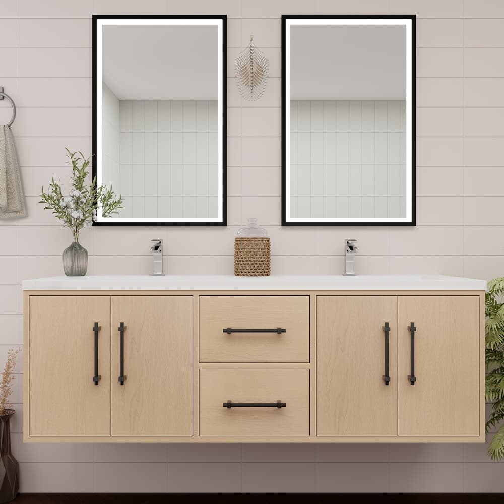 Victoria 60'' Wall-mounted Vanity with Double Reinforced Acrylic Sink - 59.5