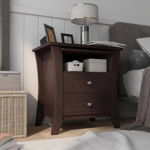 Furniture Of America Mendolla Modern Espresso 2 Drawer Nightstand On Sale Overstock 20460884