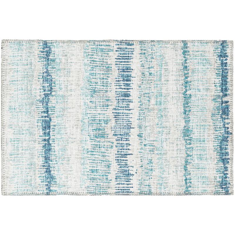 Indoor/Outdoor Rylee Sketches Washable Rug New. - Blue - 1'8" x 2'6"