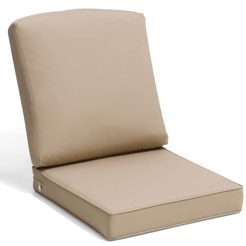 21 W x 22 D in. Deep Seat Outdoor Cushion Set by Crestlive Products - 1-Seater - Beige