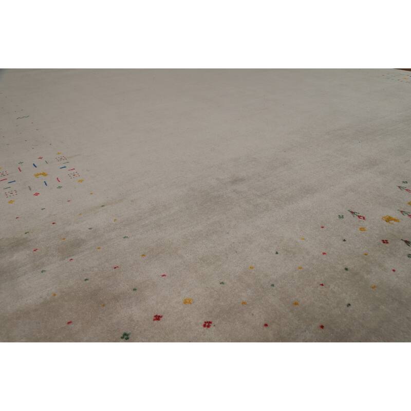 Tribal Gabbeh Oriental Area Rug Handmade Silk Carpet - 9'4" x 11'9"