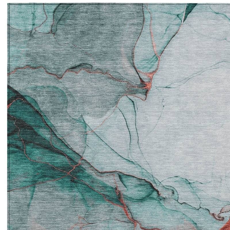 HomeRoots Abstract Modern Rectangle Outdoor Rug