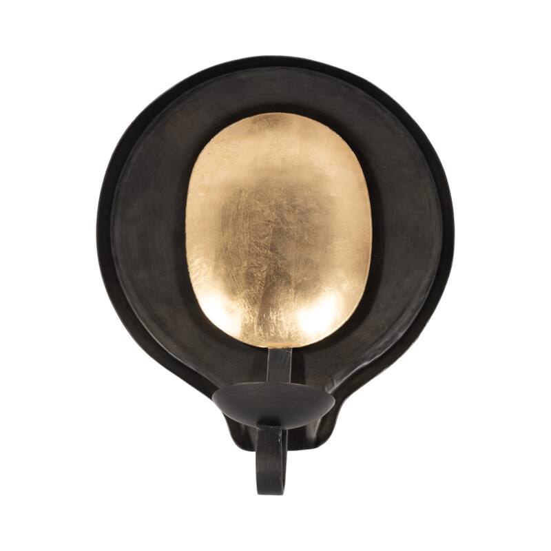 Metal Round Votive Wall Mounted Candle Holder - Black