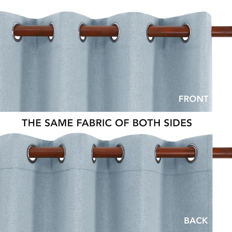 Deconovo Total Blackout Faux Linen Curtains 2 Panels