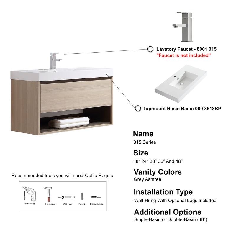 Laila 36" Single Bathroom Vanity Set