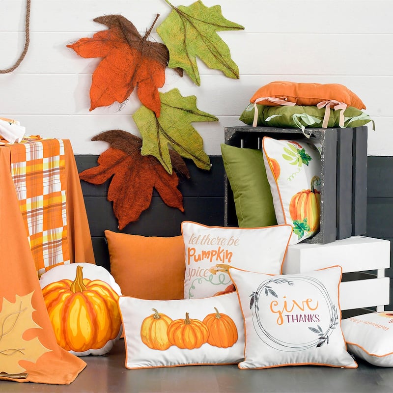 Fall Thanksgiving Decorative Throw Pillow Quote Square Set of 2