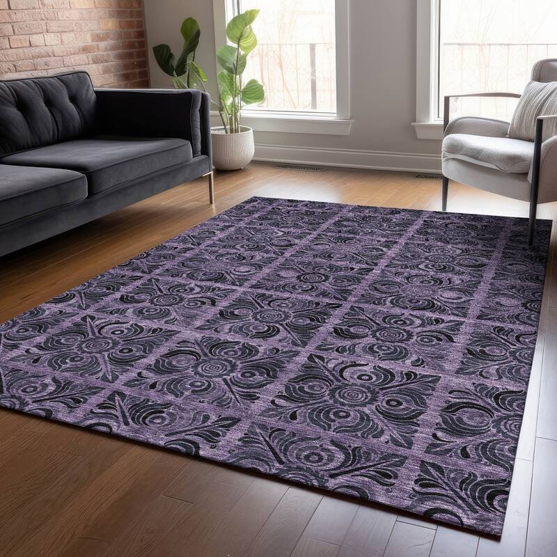 Machine Washable Indoor/ Outdoor Chantille Mosic Rug