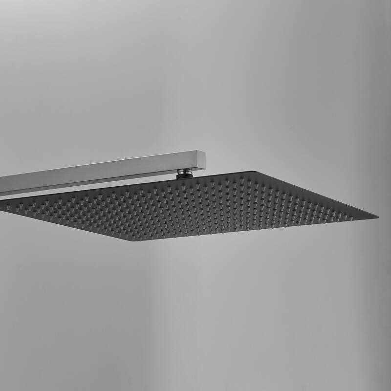 Solid Square Rainfall Shower Head in Black