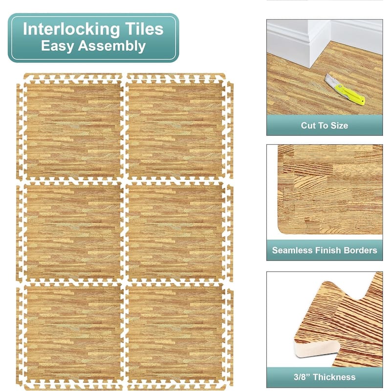 Sorbus Floor Mat Interlocking Set (12 Pc)