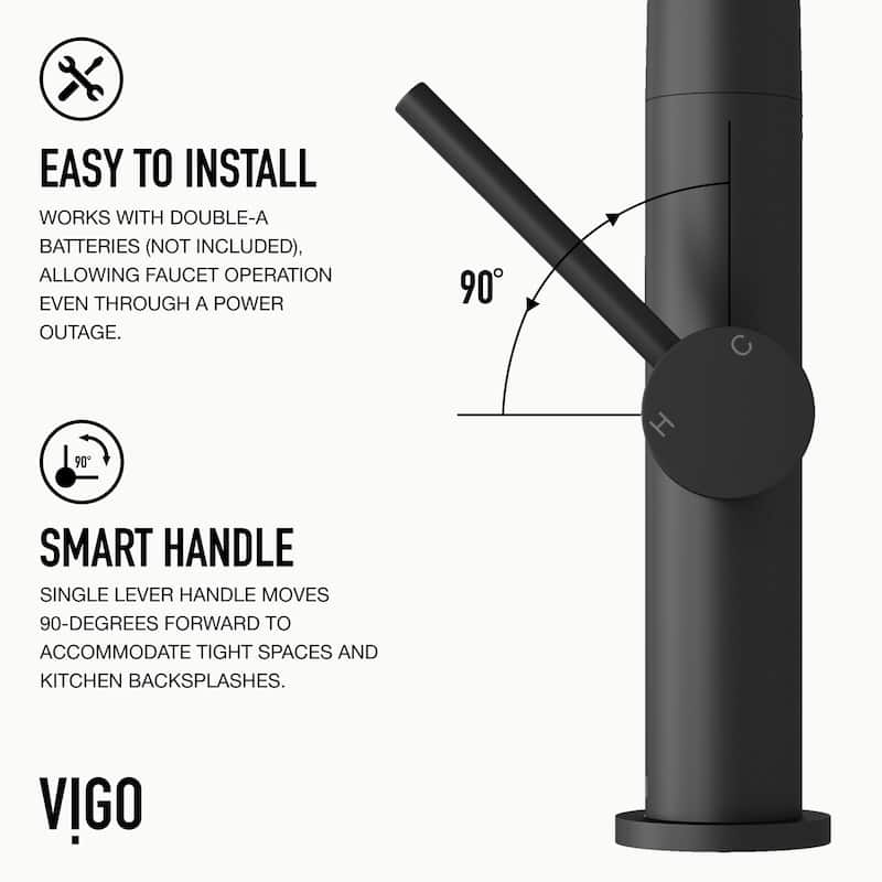 VIGO Greenwich 18" H Single Handle Pull-Down Sprayer Kitchen Faucet with Touchless Sensor