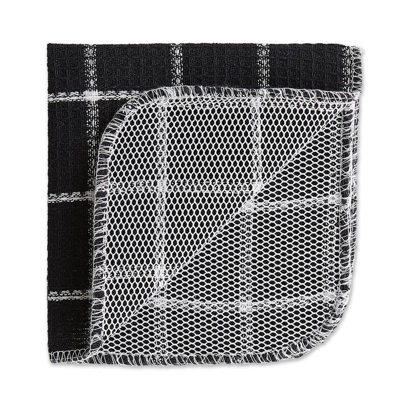 DII Black Buffalo Check Scrubber Dishcloth Set of 6