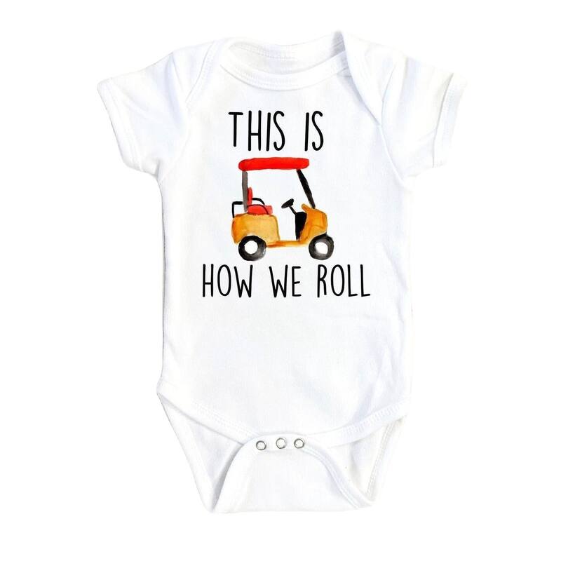 Golf Cart- Baby Boy Girl Clothes Infant Bodysuit Funny Cute Newborn - Blue - 0-3M