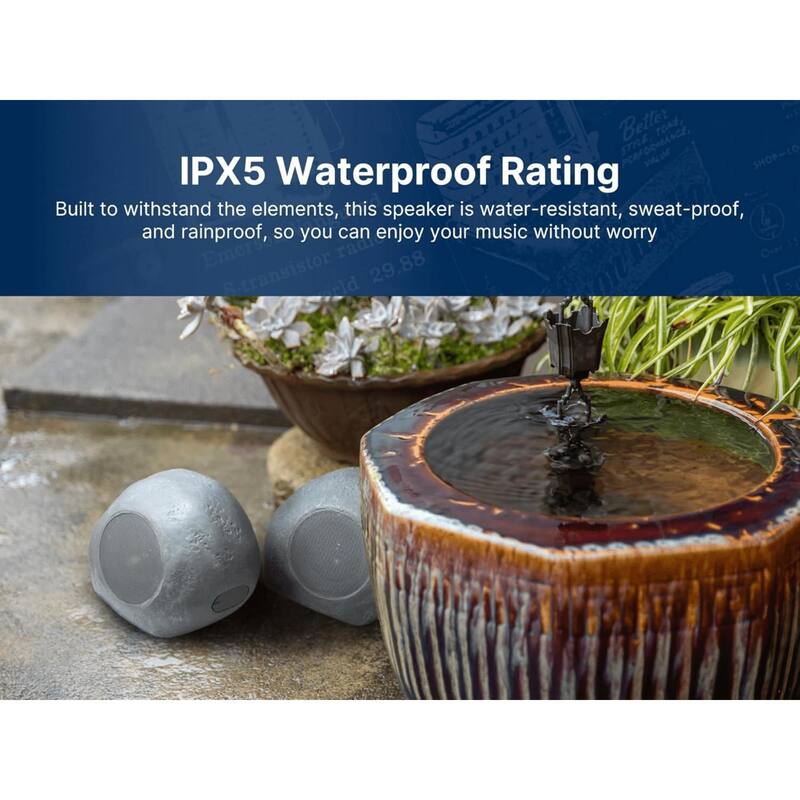 Emerson 1-Pair Mini Pebbles Duo Bluetooth Speakers with TWS