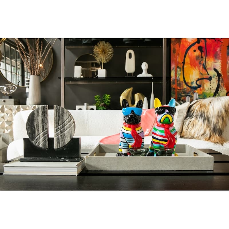 Interior Illusions Plus Stripe Dog with Blue Glasses - 14" tall