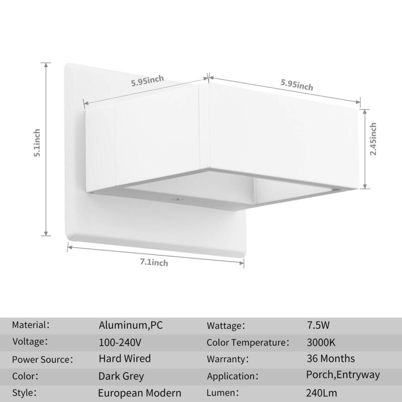 Modern Outdoor Wall Light Up Down LED Sconce IP54