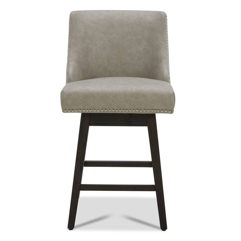 Spruce & Spring Olive Upholstered Counter Height Swivel Barstools-Single