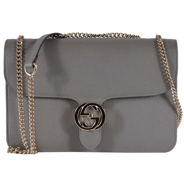 grey leather crossbody bag