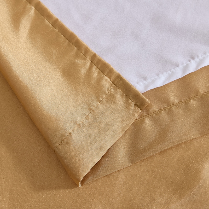 HLC.me Jefferson Faux Silk Semi Sheer Light Filtering Lined Grommet Window Curtain Bedroom, 2 Panels