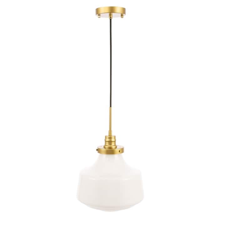 Klyli 11-inch 1-light Frosted Glass Hanging Pendant